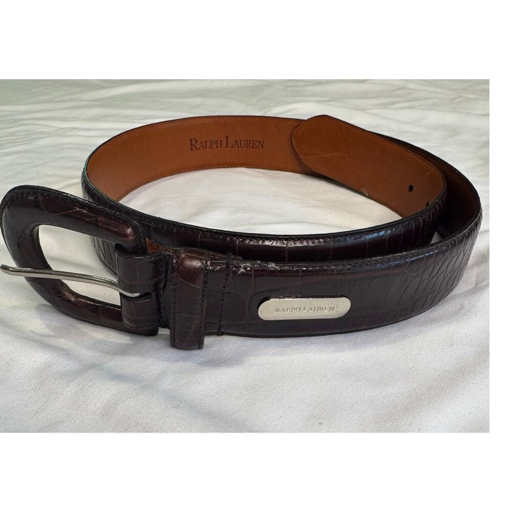 Vintage LAUREN Ralph Lauren Brown Genuine Italian Leather Belt Size L